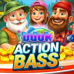 Action Bass স্লট গেমের মোবাইল ইন্টারফেস এবং ফিশিং থিম